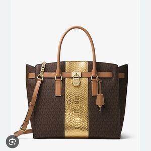 Michael Kors Hamilton Brown Signature Satchel